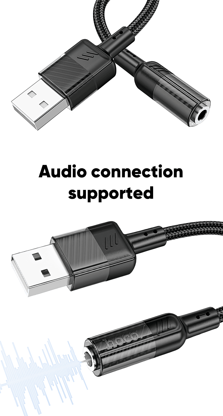 Jual Hoco USB to 3.5mm Jack Audio Converter Cable Adapter LS37 | Shopee ...