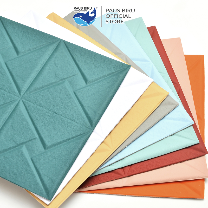 Jual Paus Biru - Wallpaper Sticker Foam Motif Diamond Bahan Kulit ...