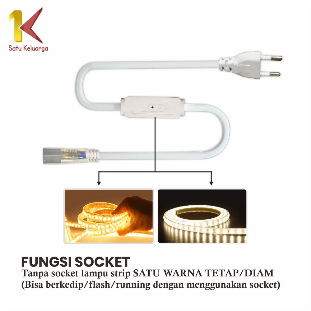 Jual Satu Keluarga Socket Colokan Strip Lampu 5050 220V C884 Sambungan ...