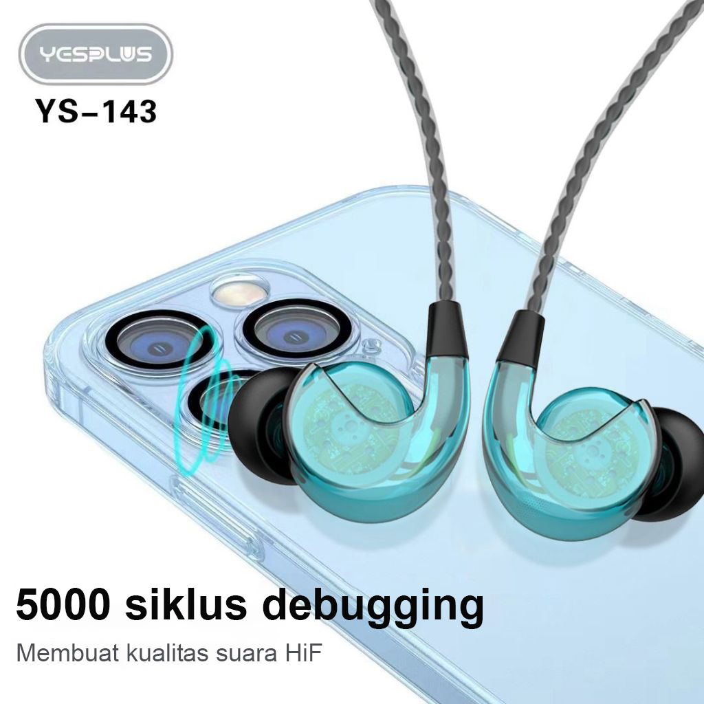 Jual Headset/Handsfree YESPLUS YS-143 Stereo Sound Earphone Universal ...