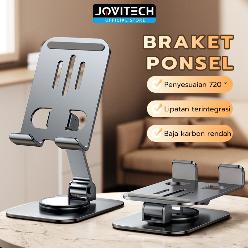 Jovitech Phone Holder 360° Rotating Metal Alumunium Phone Stand HP Tablet  MH03