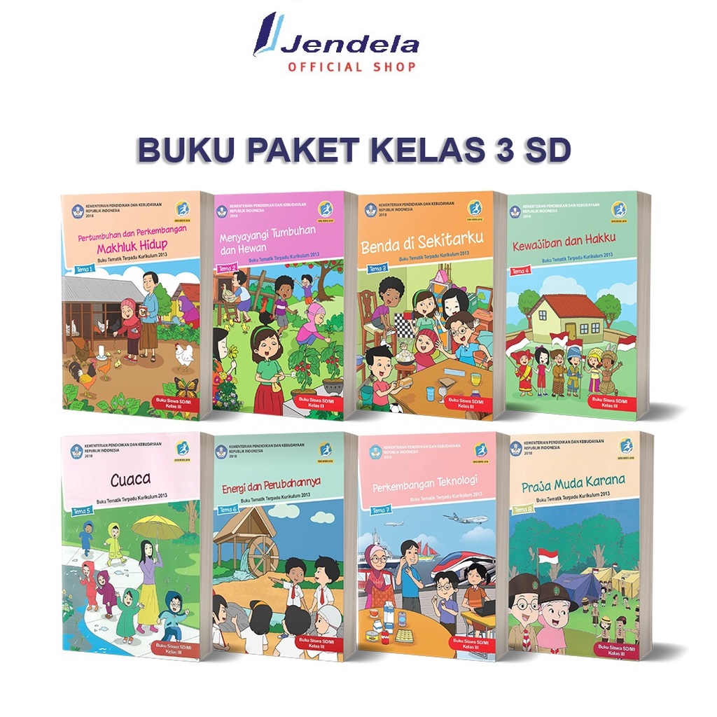 Jual Buku Paket Kelas 3 SD Buku Siswa Tematik K13 Tema 1-8 BSE Edisi ...
