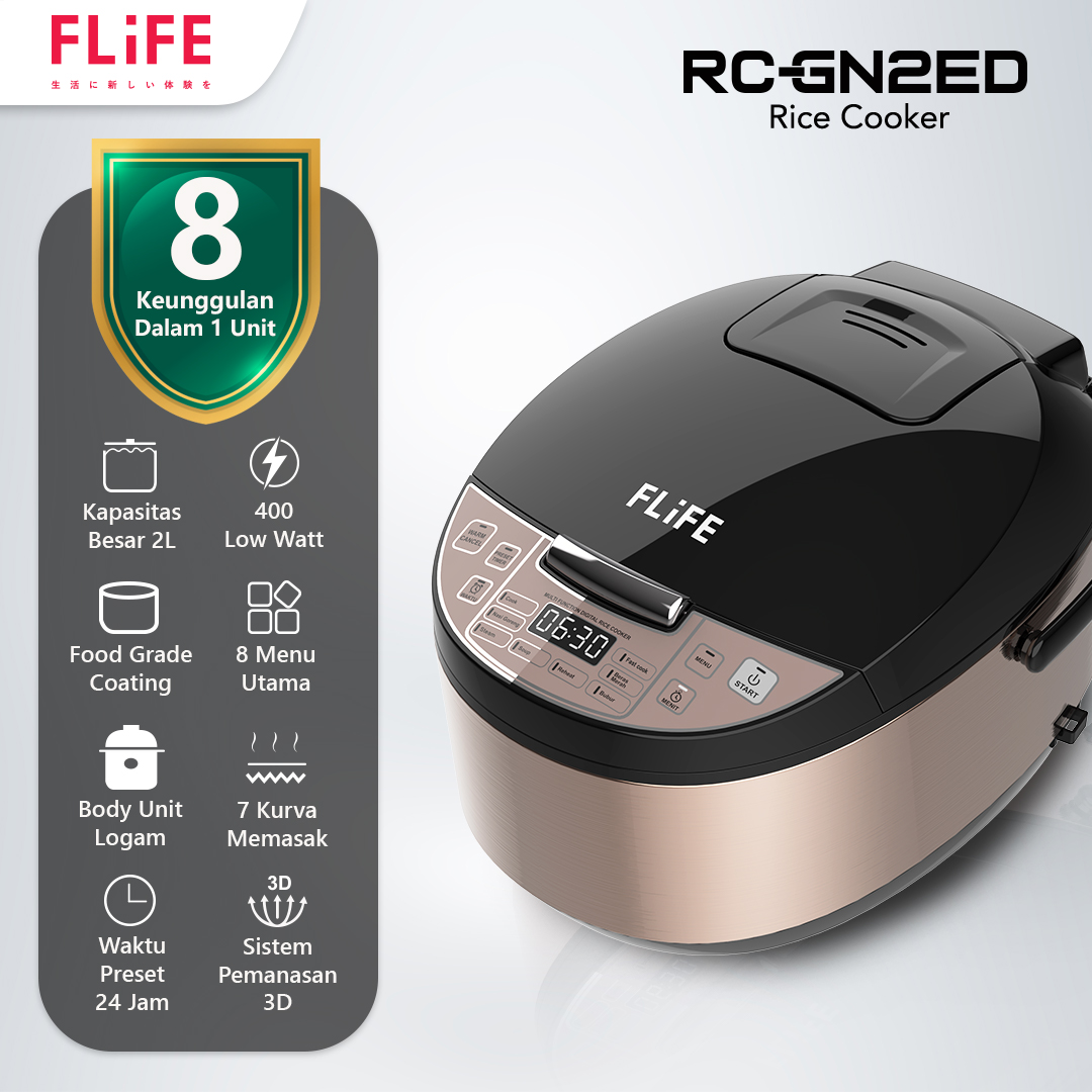 Jual FLIFE Digital Rice Cooker Touch Screen - Anti Lengket - 2 Liter ...