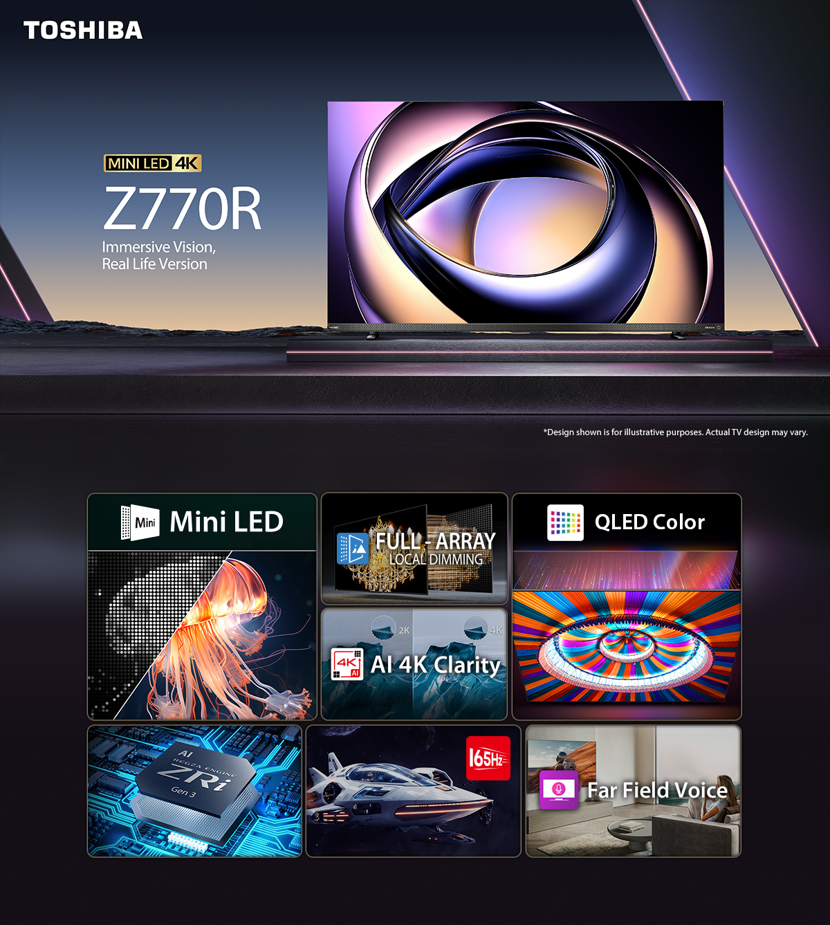 Jual [AI 4K Mini LED 165Hz] Toshiba TV 65