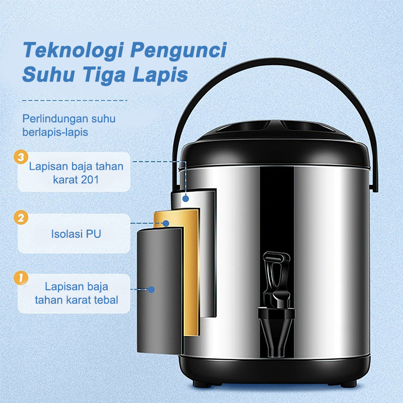Jual Termos Susu Tea 8L/10L/12L - Stainless Steel, Dispenser Air Minum ...
