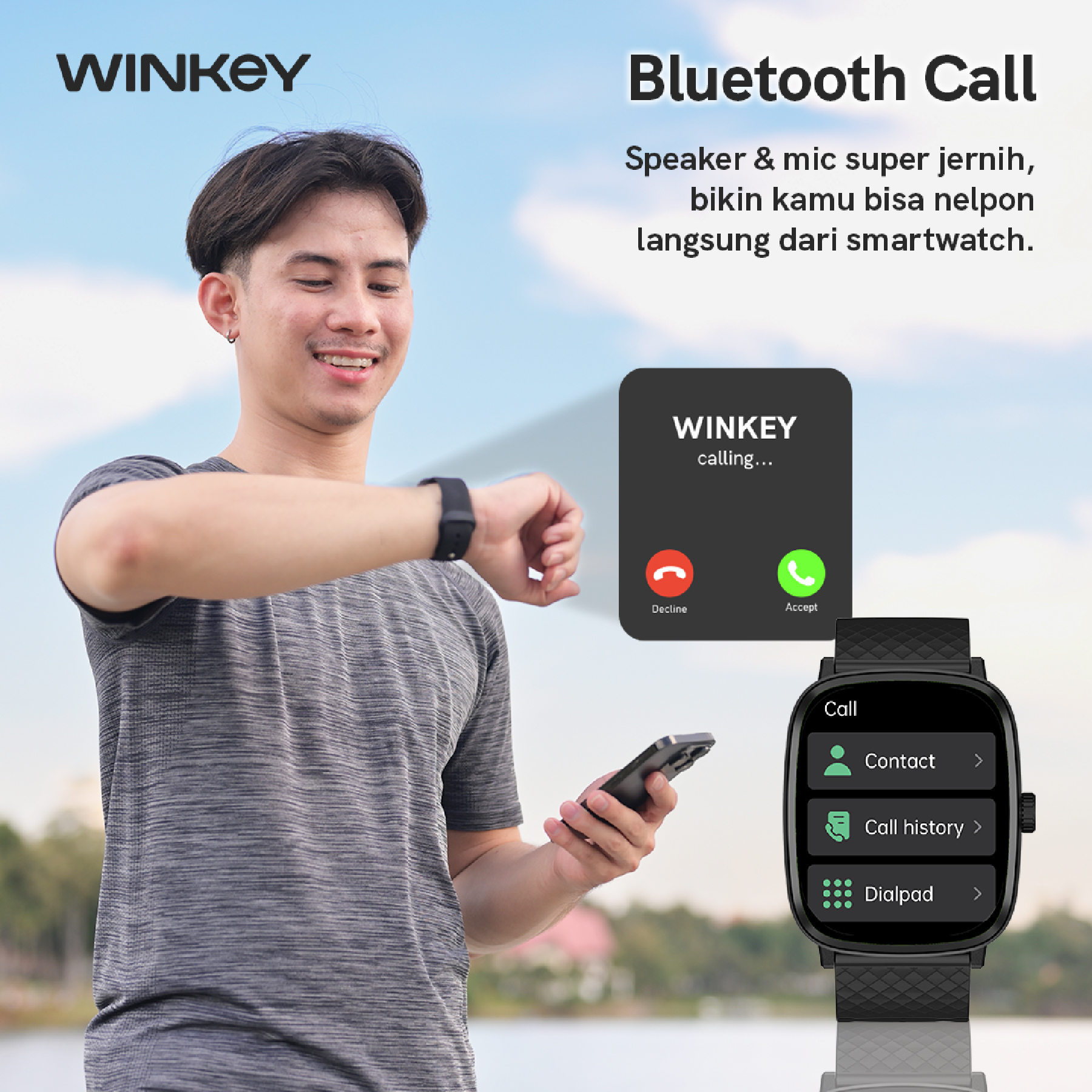 Jual WINKEY Smartwatch Olahraga Cygnus Layar AMOLED Health Monitor ...