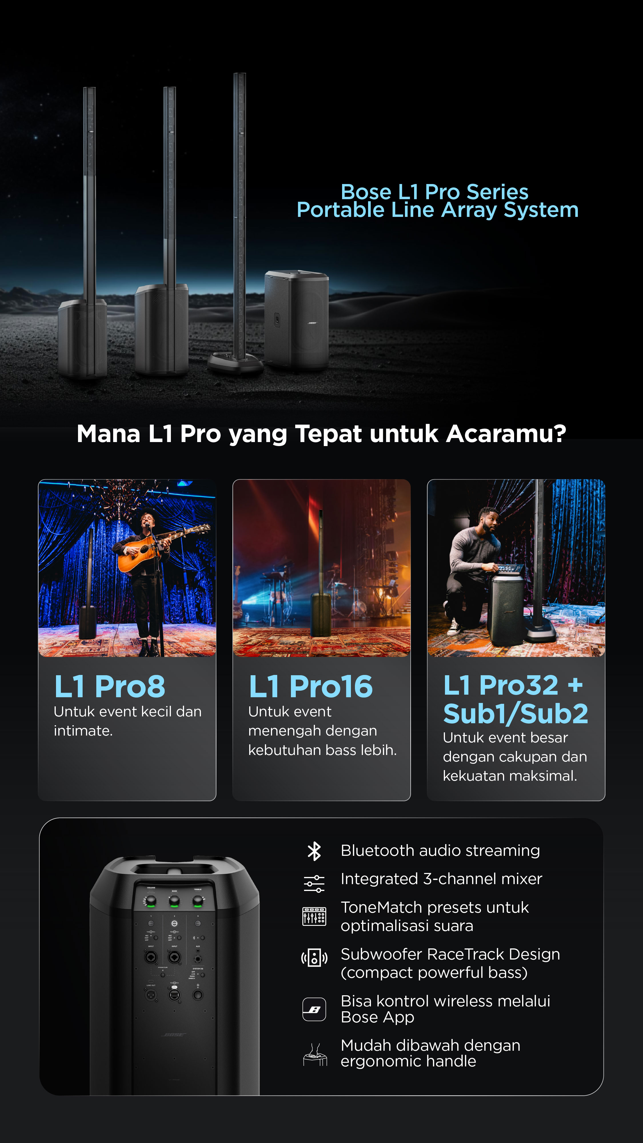 Jual Bose L1 Pro8 Portable Active Bluetooth Line Array Live Music Event ...