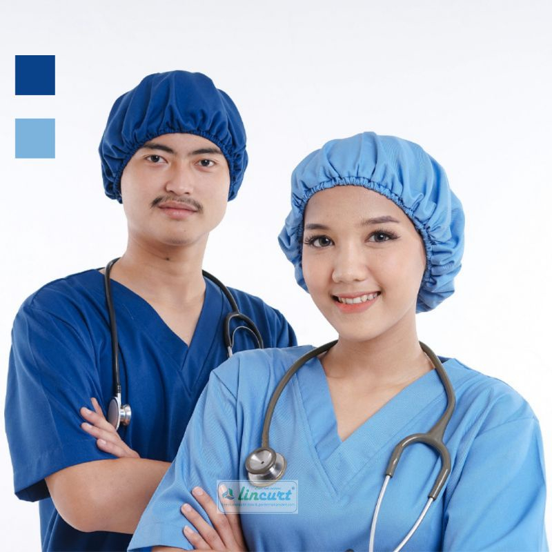 Jual LINCURT - Topi Operasi Dokter dan Perawat Model Karet Bahan Katun ...