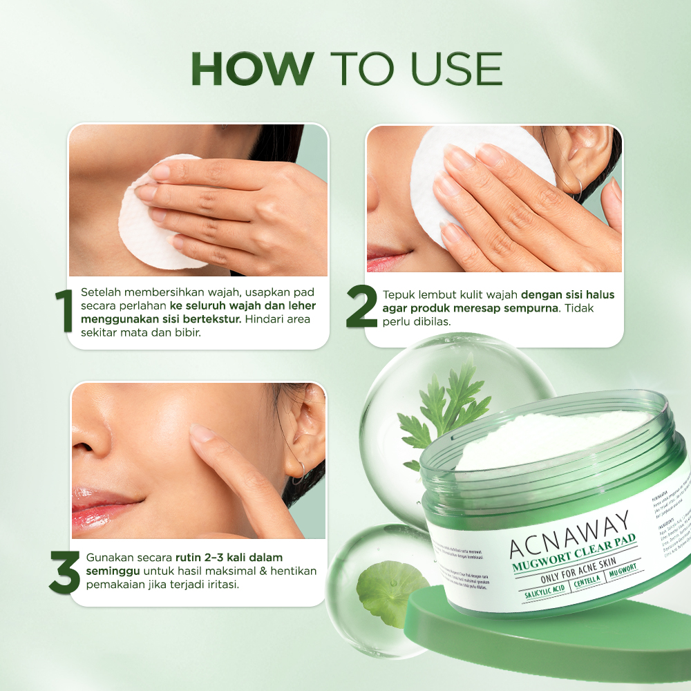 Jual ACNAWAY Mugwort Acne Clear Pad Exfoliating – Exfoliation Pad untuk ...