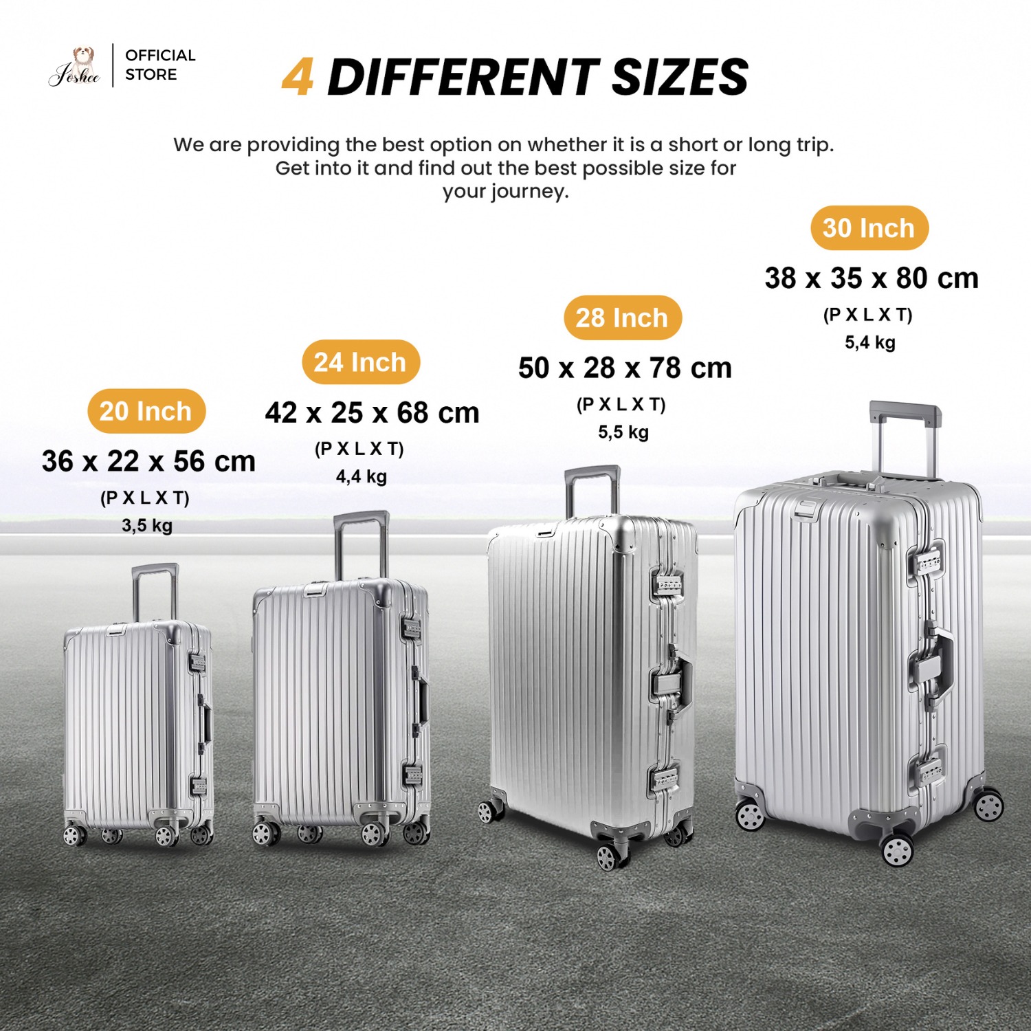Jual Joshee Koper Full Aluminium Trunk 30 INCH Bagasi TSA Lock | Shopee ...