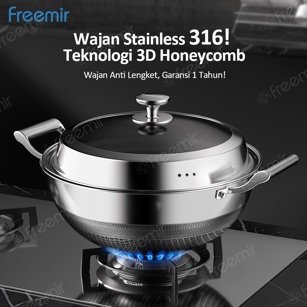 Jual freemir Wajan Stainless 316 Steel Honeycomb – Anti Lengket ...