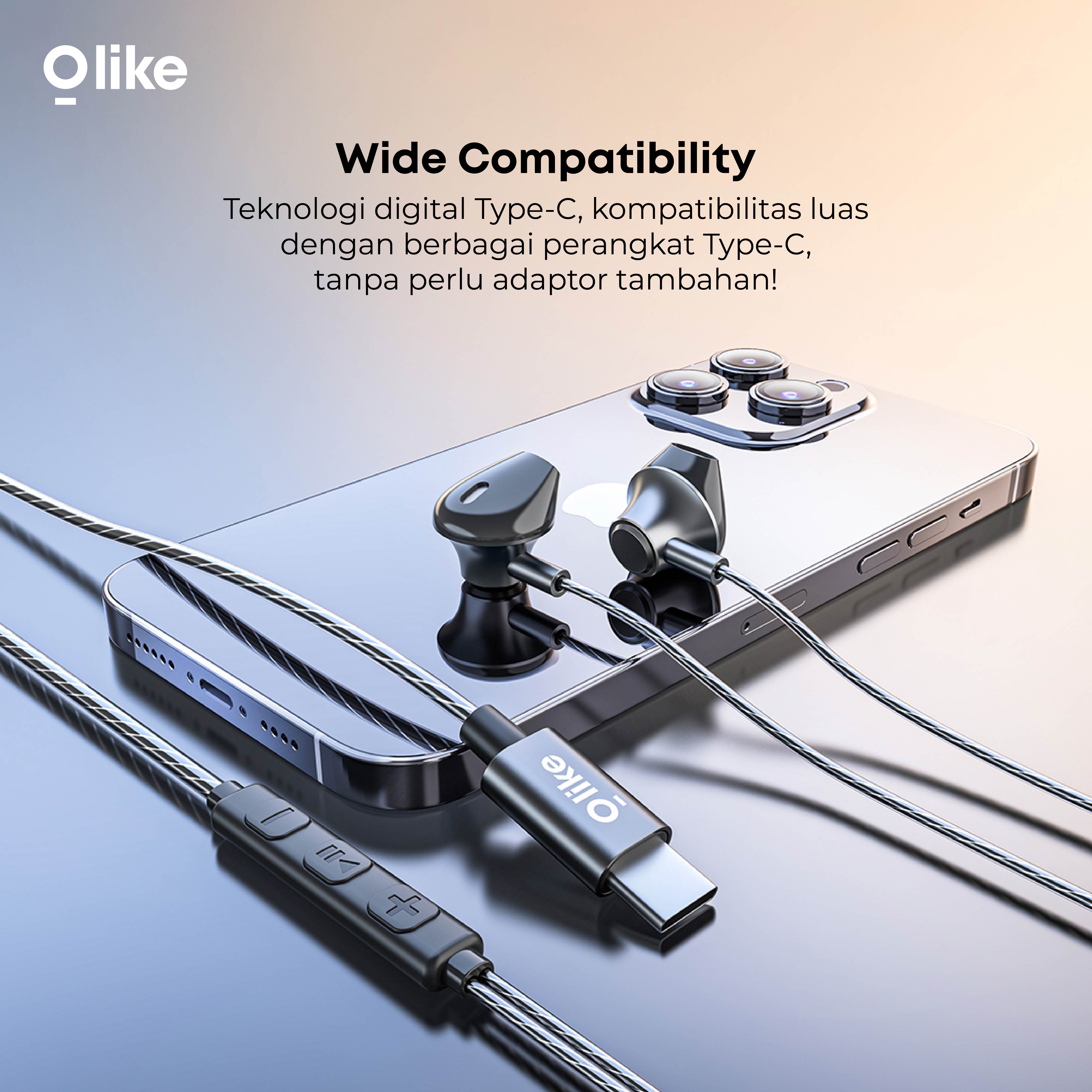 Jual [NEW PRODUCT] Olike Headset Kabel Type C E204C Series Wired