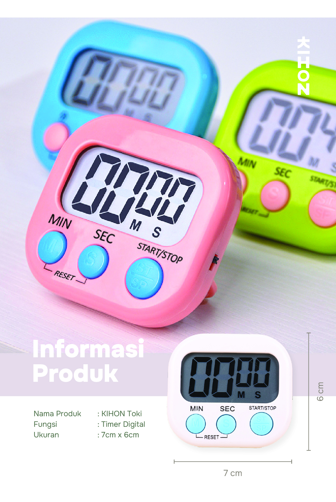 Jual KIHON TOKI Timer Digital LCD Presisi Milisecond Magnet & Stand On ...