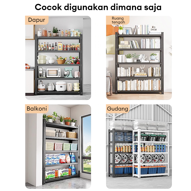 Jual BMZAR Rak Besi Siku 5/6 Susun Rak Supermarket Rangka Besi Penahan ...