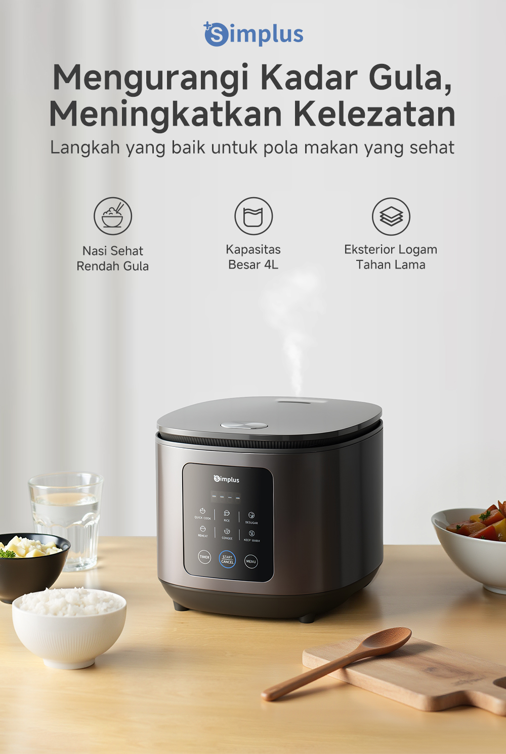 Jual Simplus Rice Cooker MagicCom 4L Nasi Rendah Gula Rendah Kalori ...