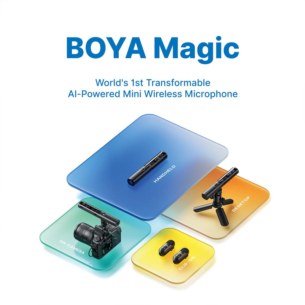 Jual BOYA Magic Wireless Mini Microphone 4 Form-in-1 Mic 7g Lightweight ...