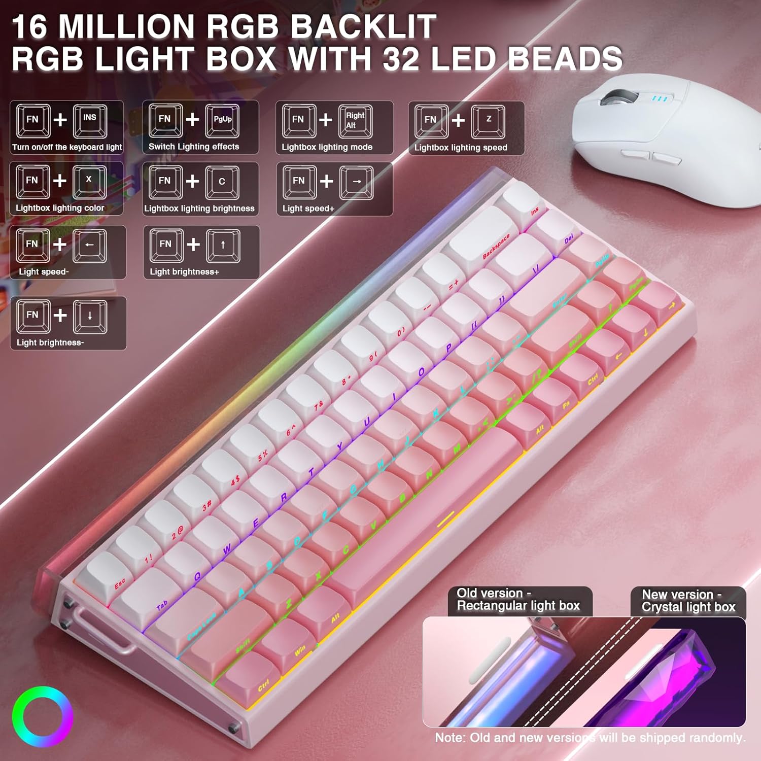 Jual AULA Hero 68 HE 60% Wired Gaming Keyboard Gradient Pink Hall ...