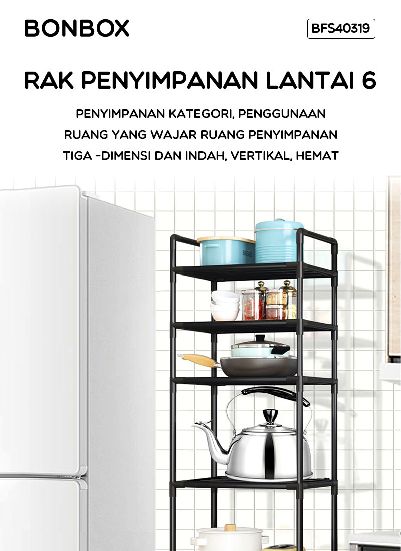 Jual BONBOX Homeliving - Rak Dapur Serbaguna 6 Tingkat Minimalis Besi ...