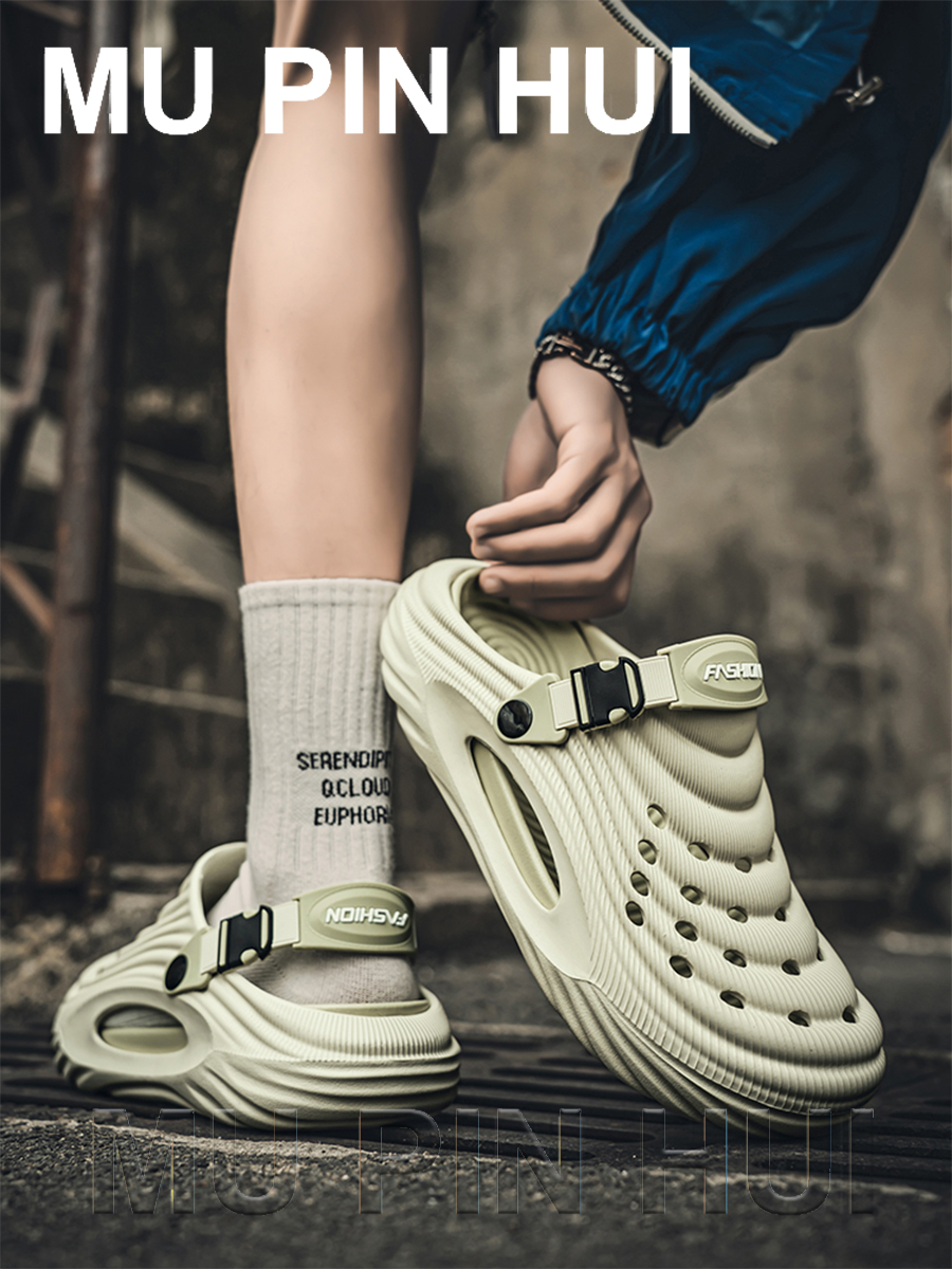 Jual MU PIN HUI 39-44 Sandal pria berlubang sepatu lembut tahan aus ...