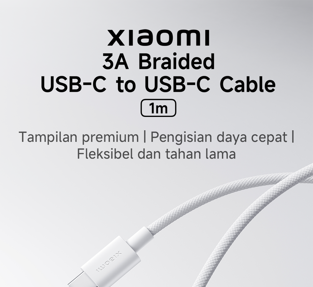 Xiaomi 3A Braided USB-C to USB-C Cable (1m) Support 60W fast charging  Premium and trendy braided 480Mbps High-Speed data transfer Flexible  and