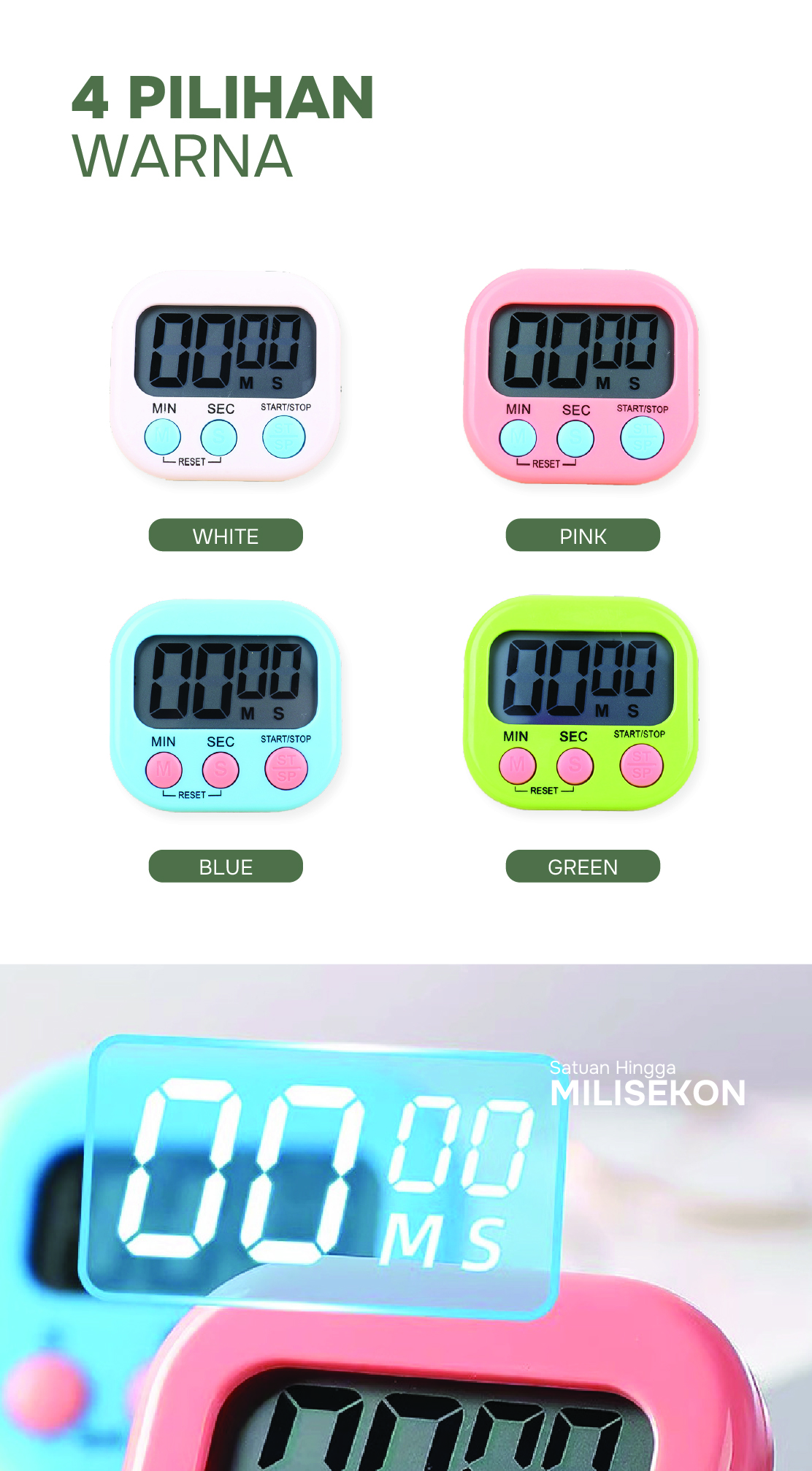 Jual KIHON TOKI Timer Digital LCD Presisi Milisecond Magnet & Stand On ...