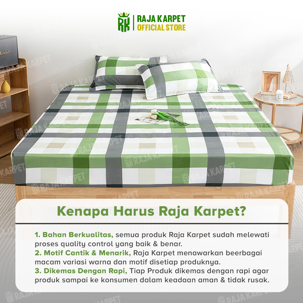 Jual RAJA KARPET - Sprei Set Sarung Bantal Guling Motif Geometris ...