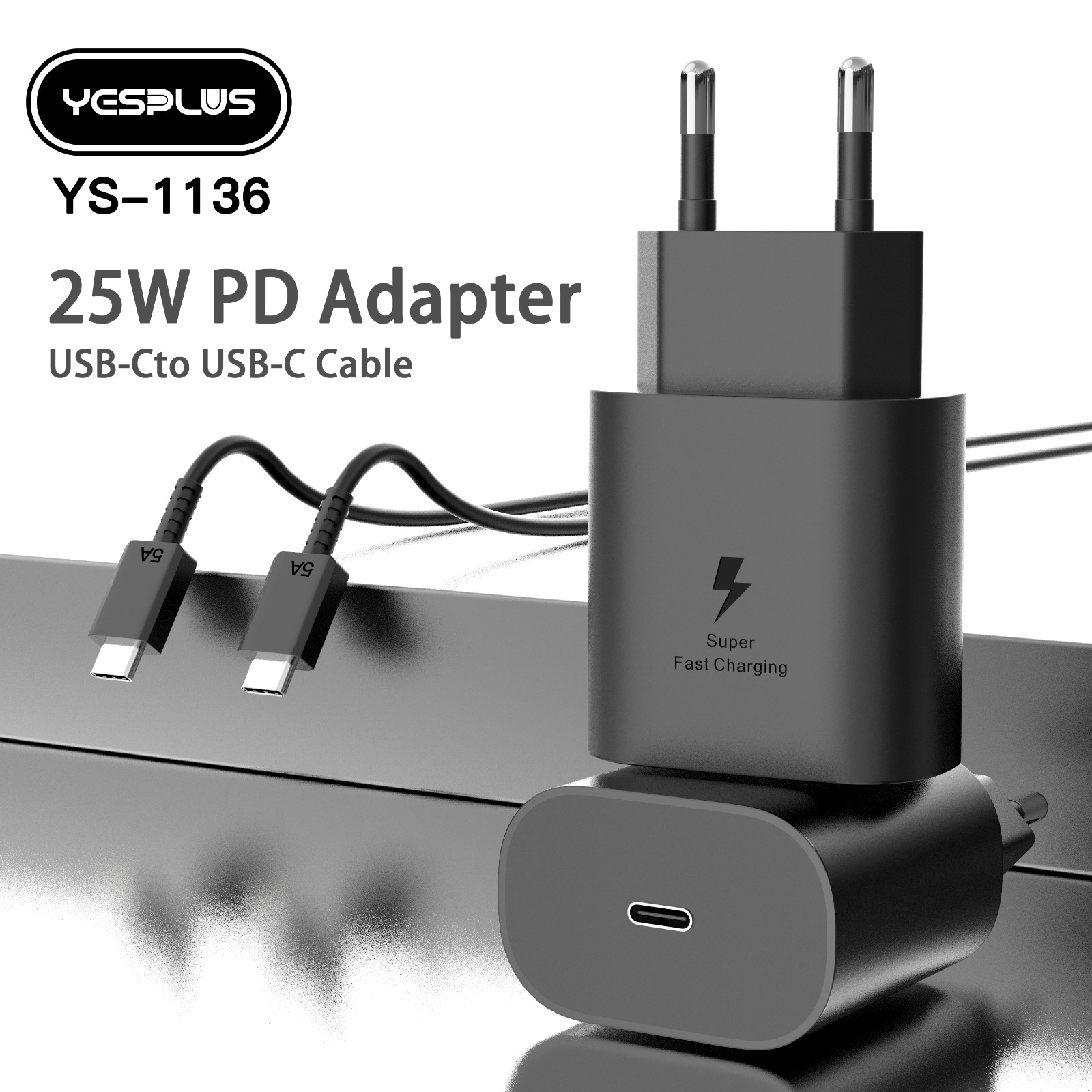 Jual Charger YESPLUS YS-1136 25w Kabel Type-C to Type-C Super Fast ...