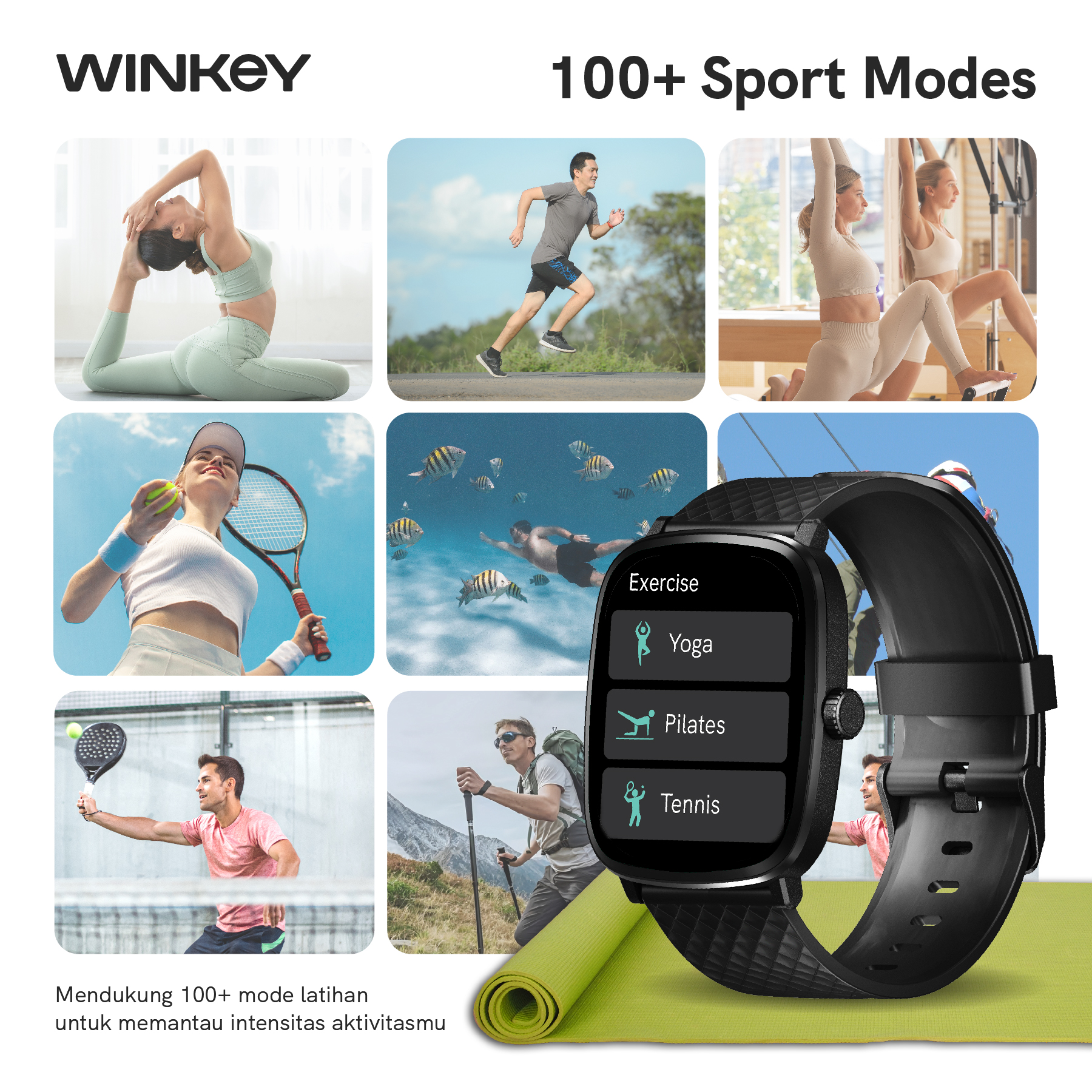 Jual WINKEY Smartwatch Olahraga Cygnus Layar AMOLED Health Monitor ...
