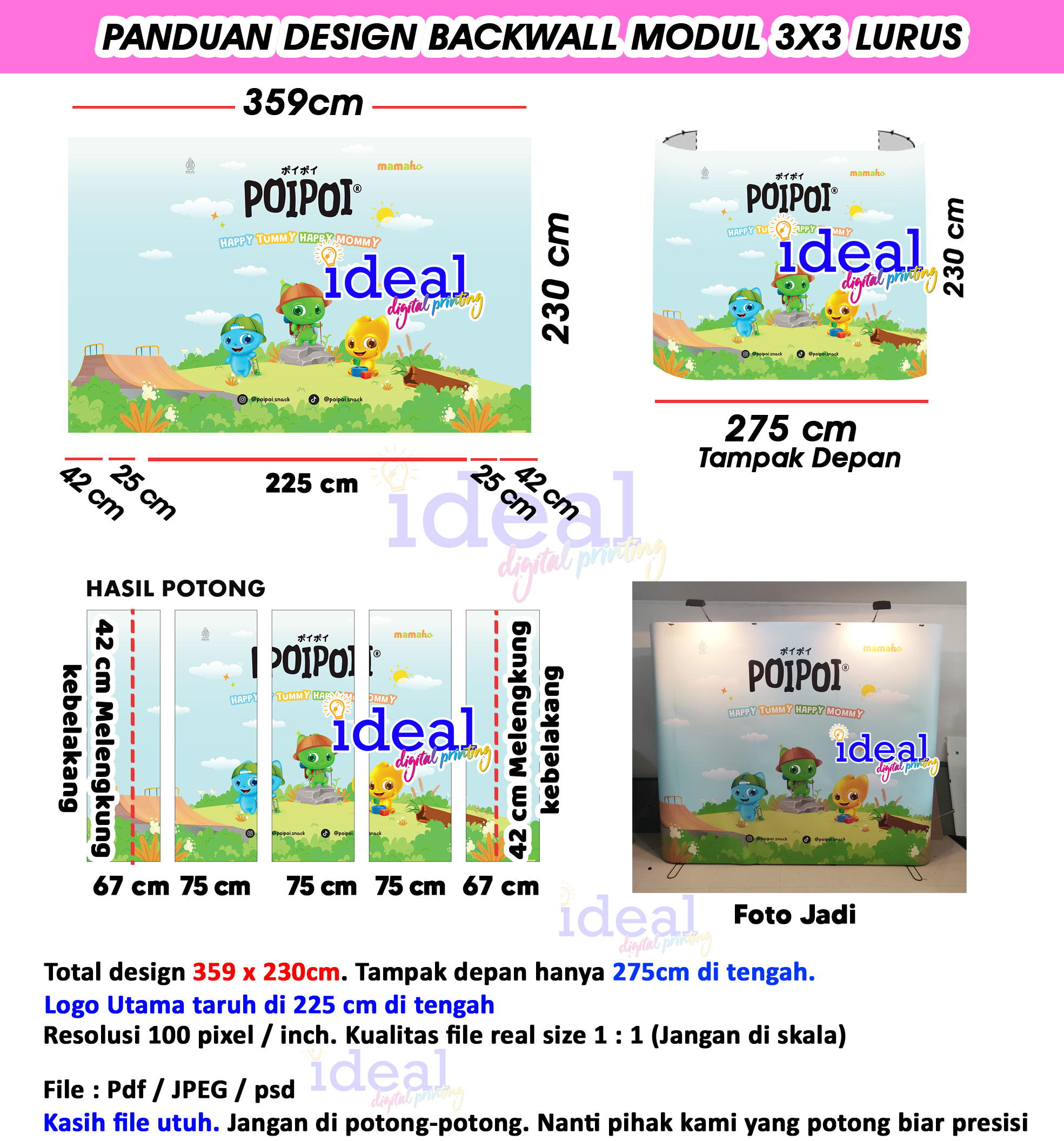 Jual Backwall backdrop spider portable bongkar pasang Lebar 275cm ...