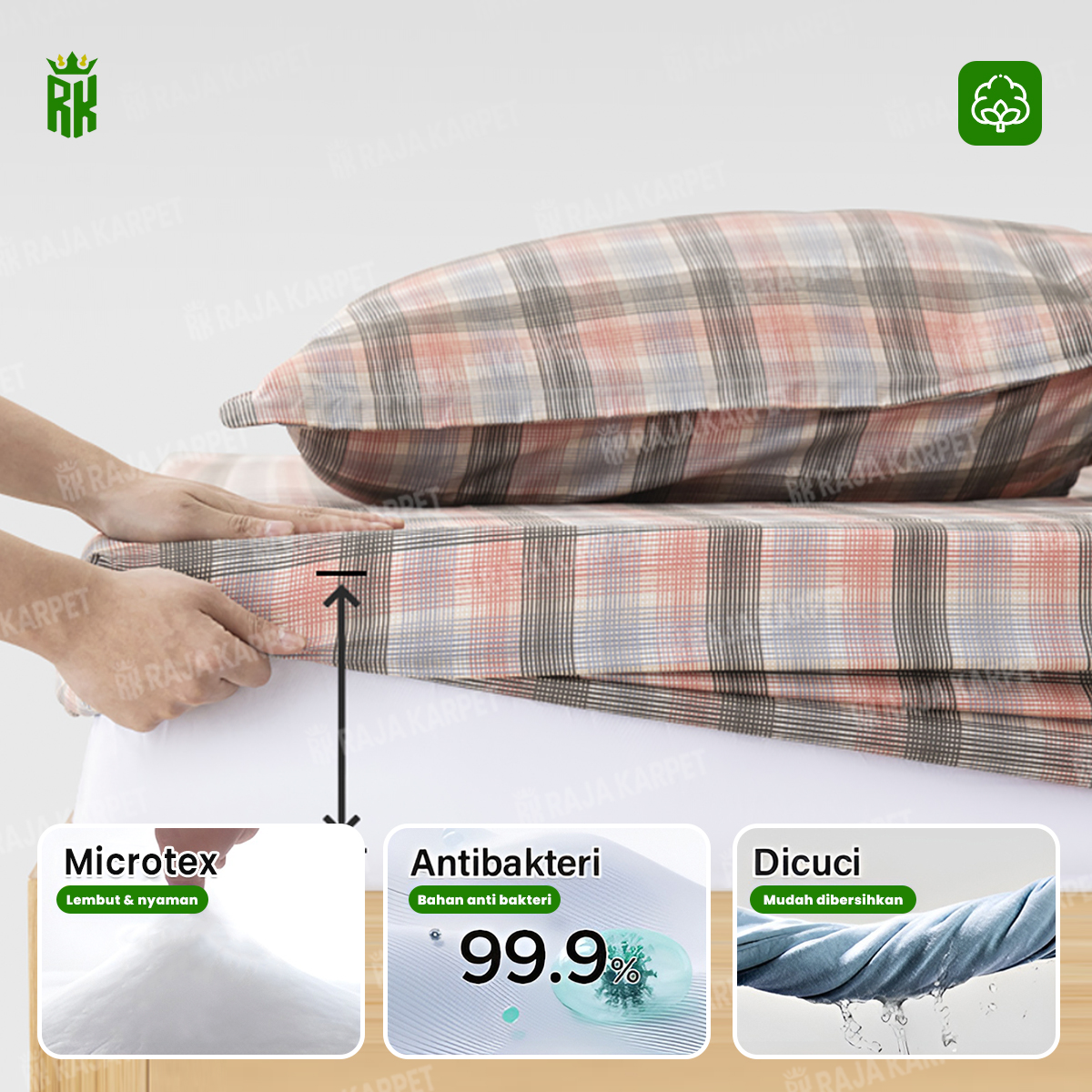 Jual RAJA KARPET - Sprei Set Sarung Bantal Guling Motif Geometris ...