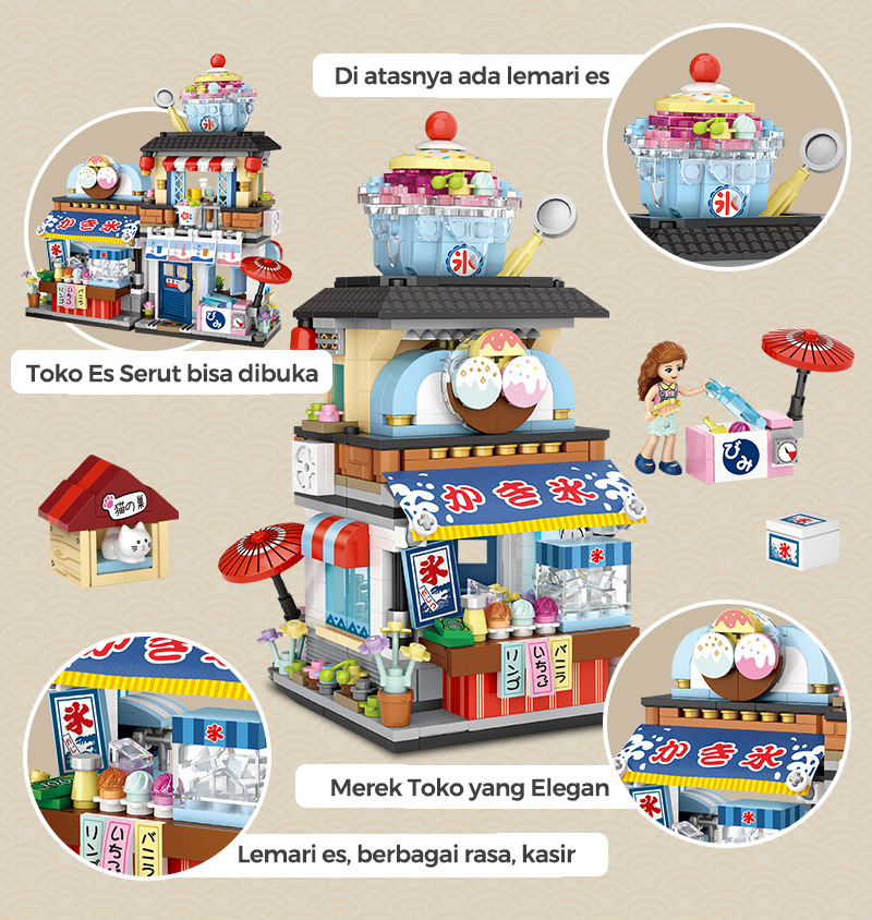 Jual OHSOME Block Mainan Rakit Brick Blok Susun 3D DIY Miniatur Toko ...