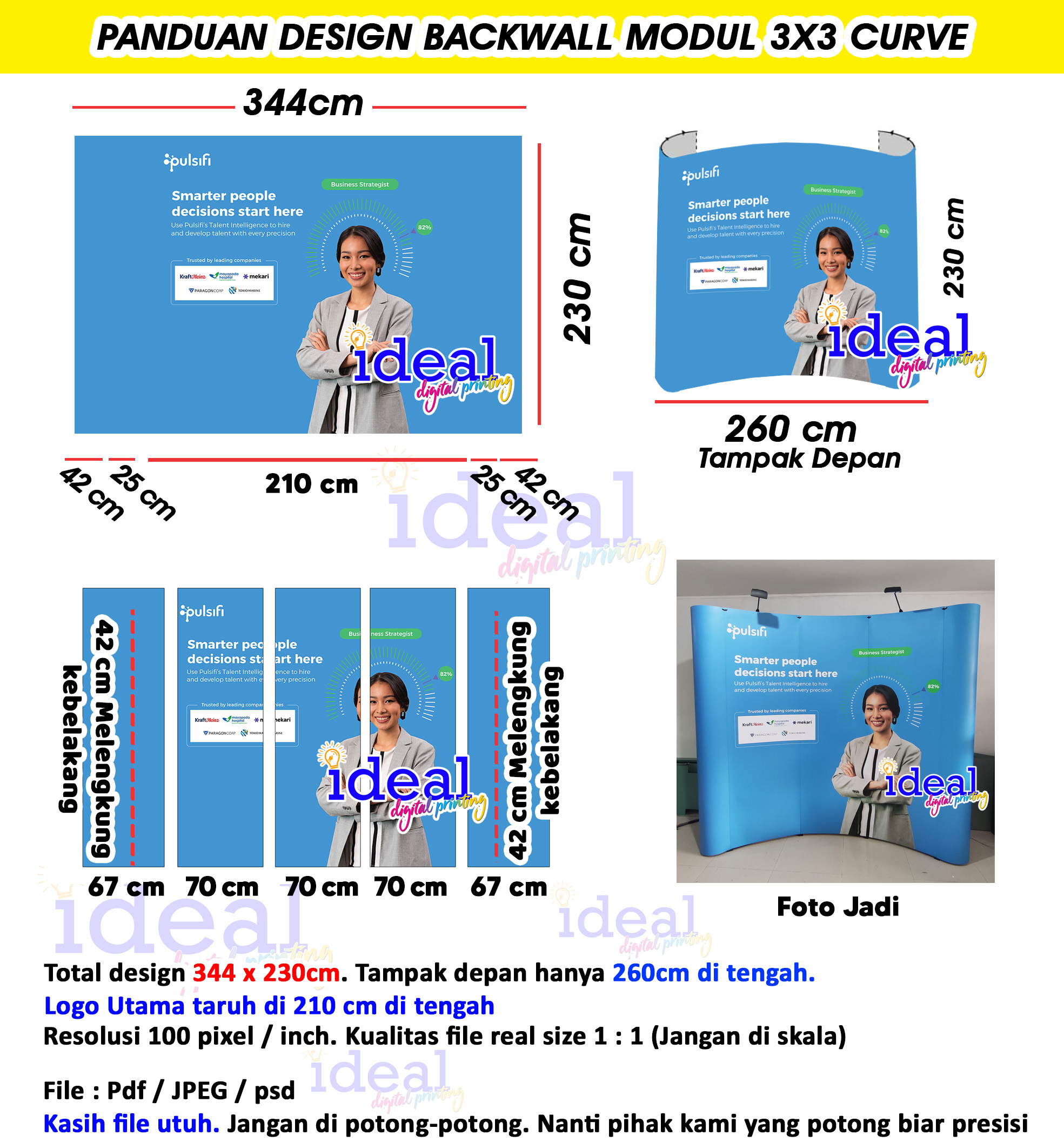 Jual Backwall, Backdrop Pameran, Backdrop portable modul 3x3 Curve ...