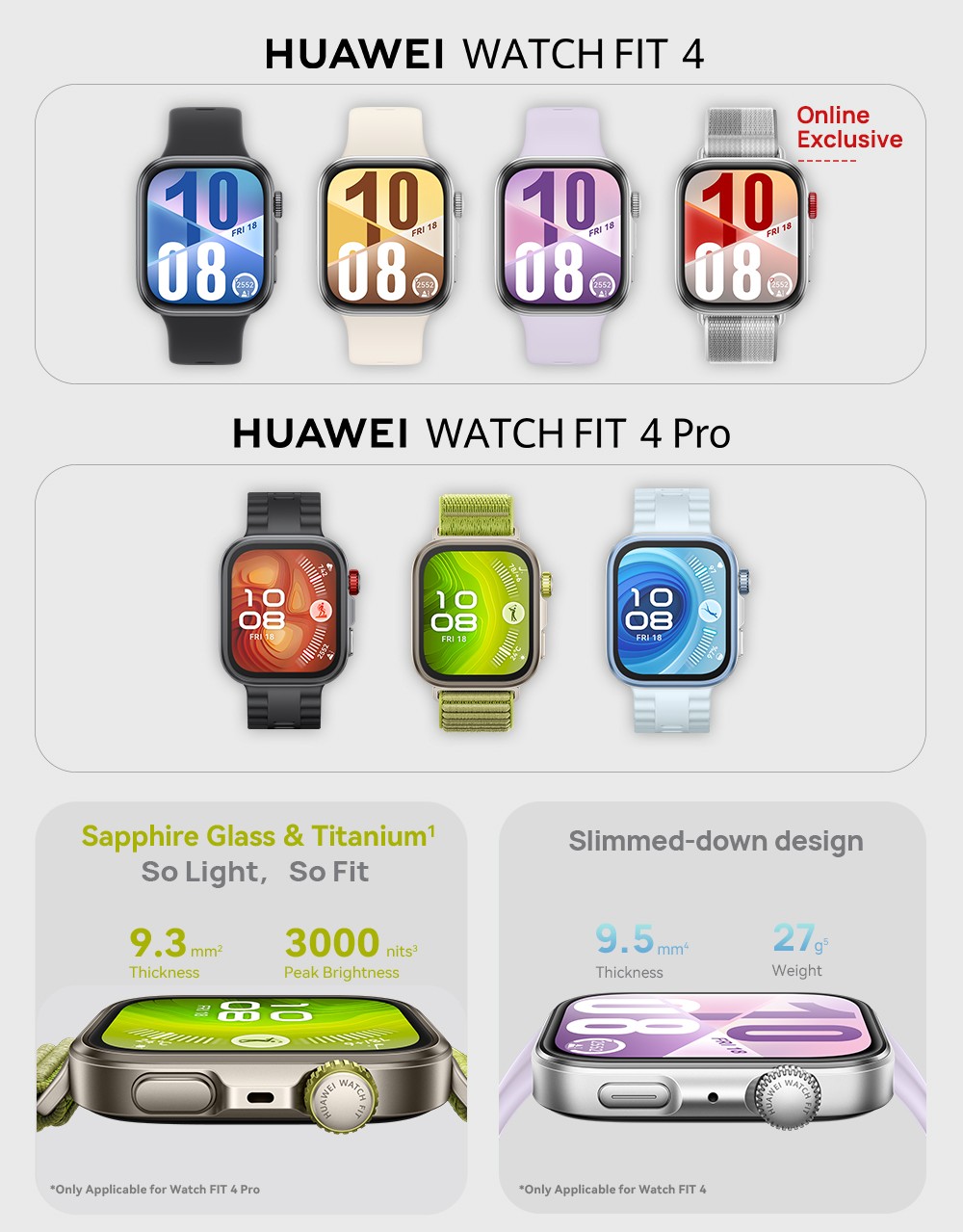 Jual [10.10 s/d 20%*] HUAWEI WATCH FIT 4 Series | Stylish Design | GPS ...