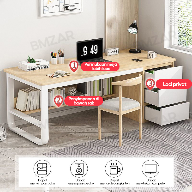 Jual BMZAR Meja Komputer Meja Belajar Minimalis Meja Kantor Dengan Laci ...