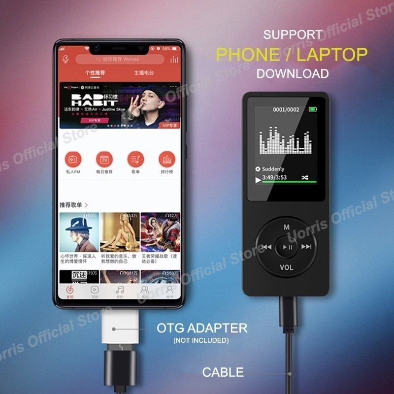 Jual Uorris Mp4 Player Bluetooth Mp3 Mini Player Bluetooth Mp3
