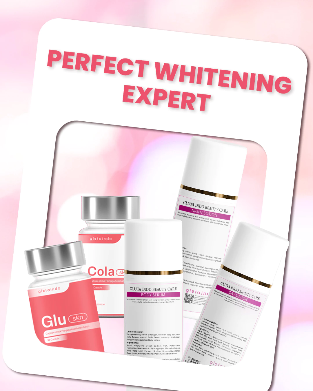 Glutaindo Complete Package Luar Dalam untuk Kulit Glowing Permanen