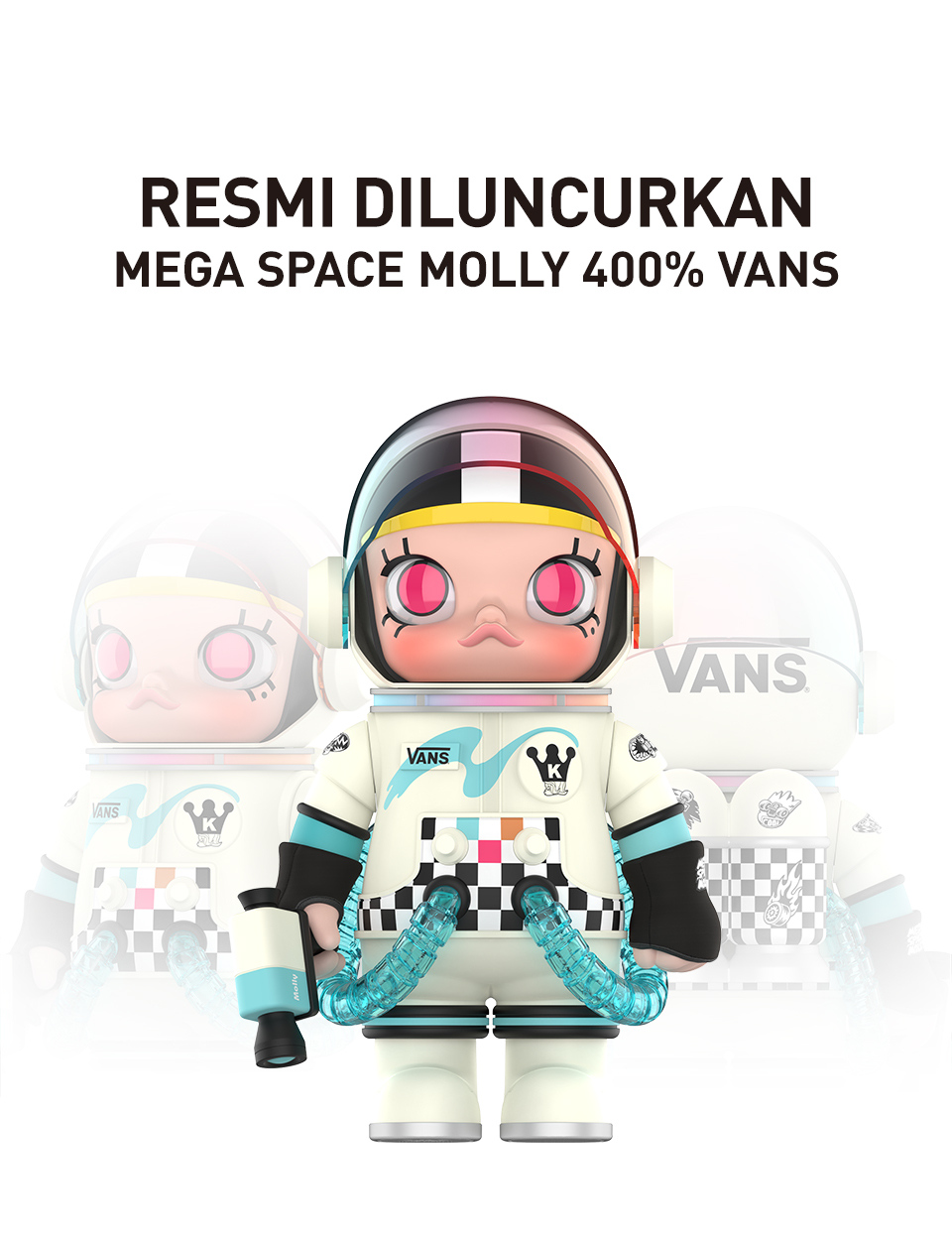 Jual POP MART MEGA SPACE MOLLY 400% VANS Limited Edition | Shopee