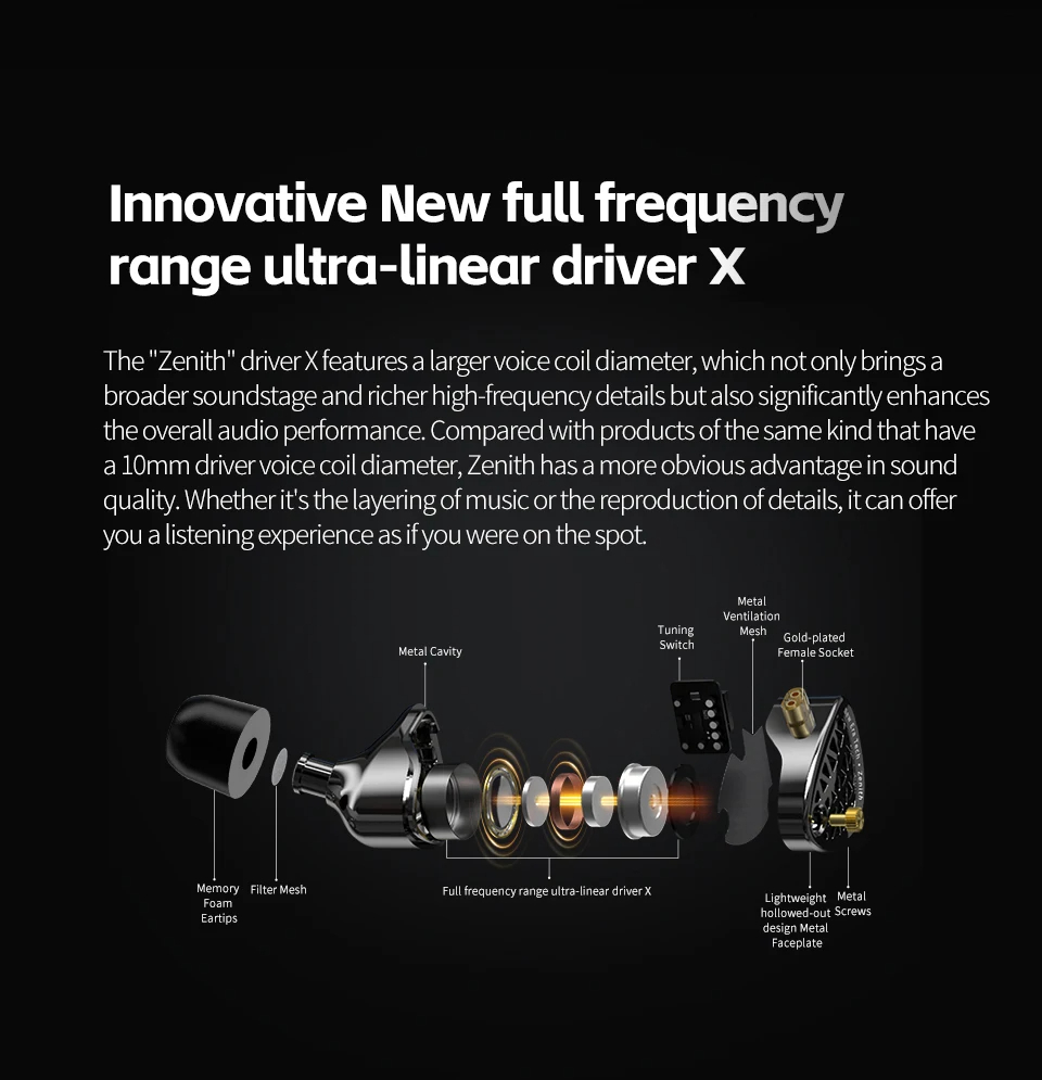Jual KZ Zenith New Flagship Single Dynamic Driver In-Ear Monitor ...