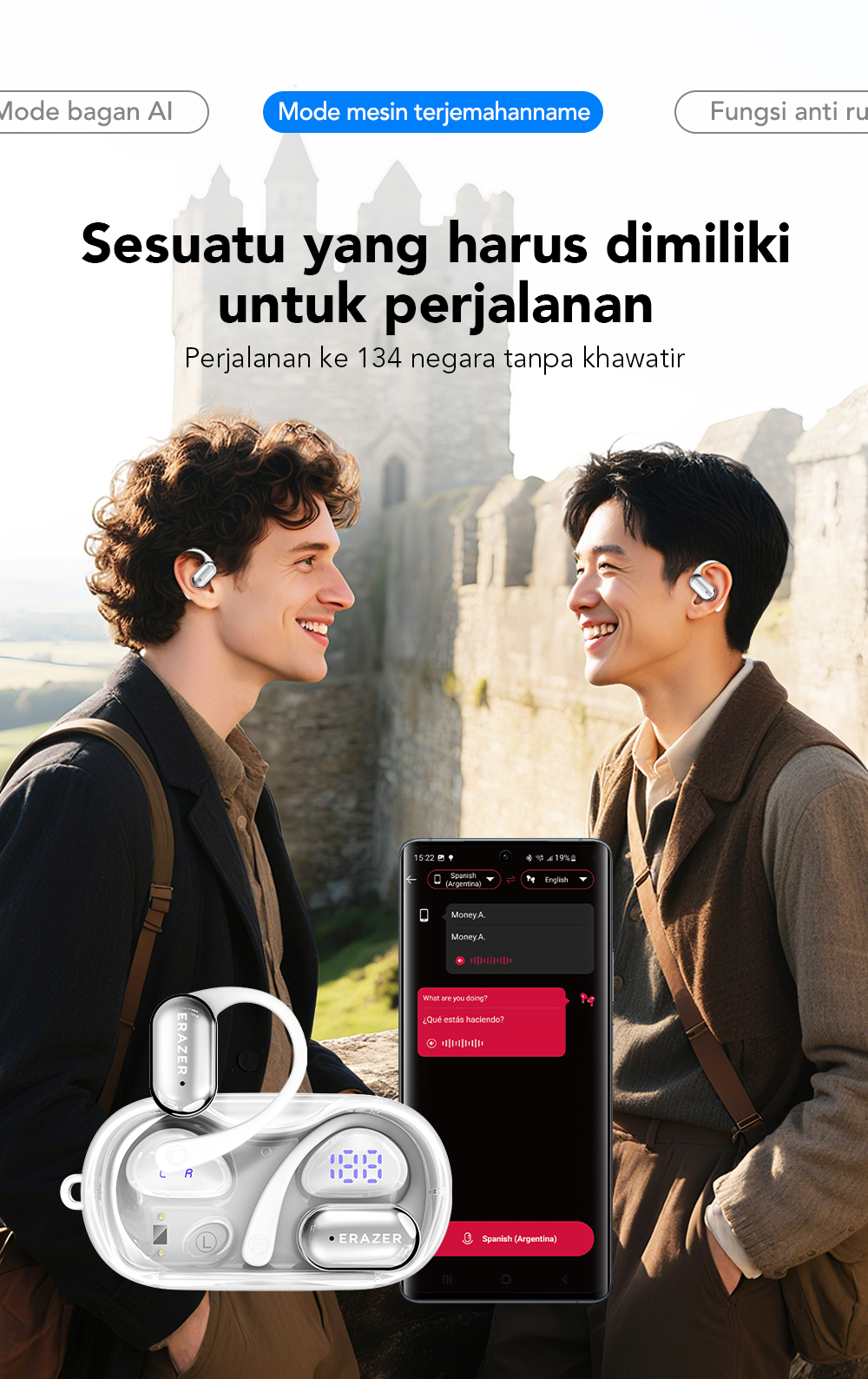 Jual HTC NE37 Earphones V6.0 Al Smart Real-Time Translation Wireless ...