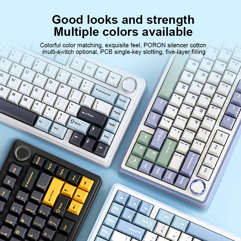 Jual AULA F75 Mechanical Keyboard Gaming 75% Five Layer Pading and Knob ...
