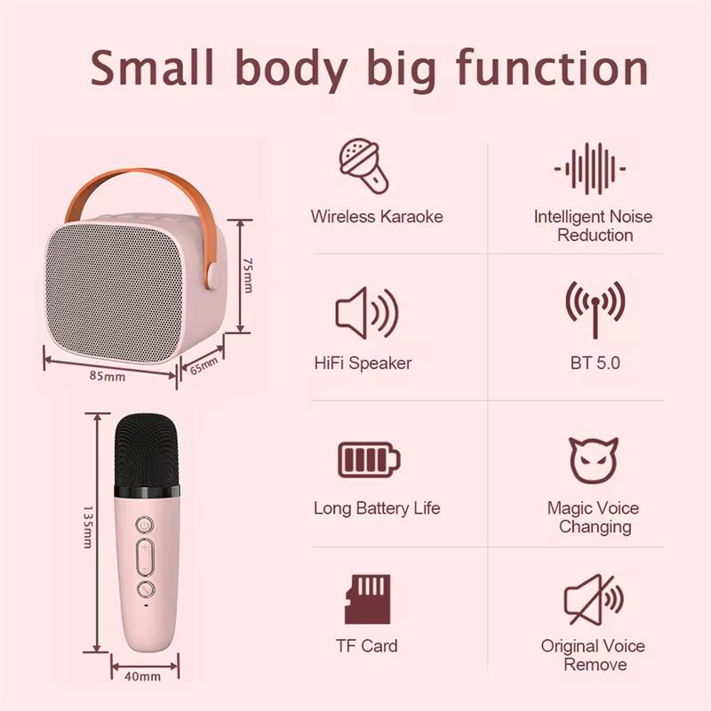 Jual Karaoke Mini Speaker Bluetooth Wireless With Mic Portable Super ...