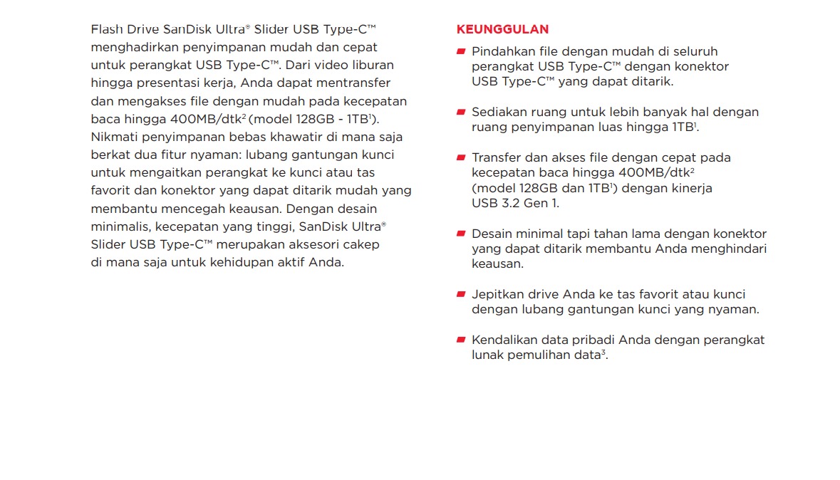 Sandisk CZ480 64GB Retractable USB-C