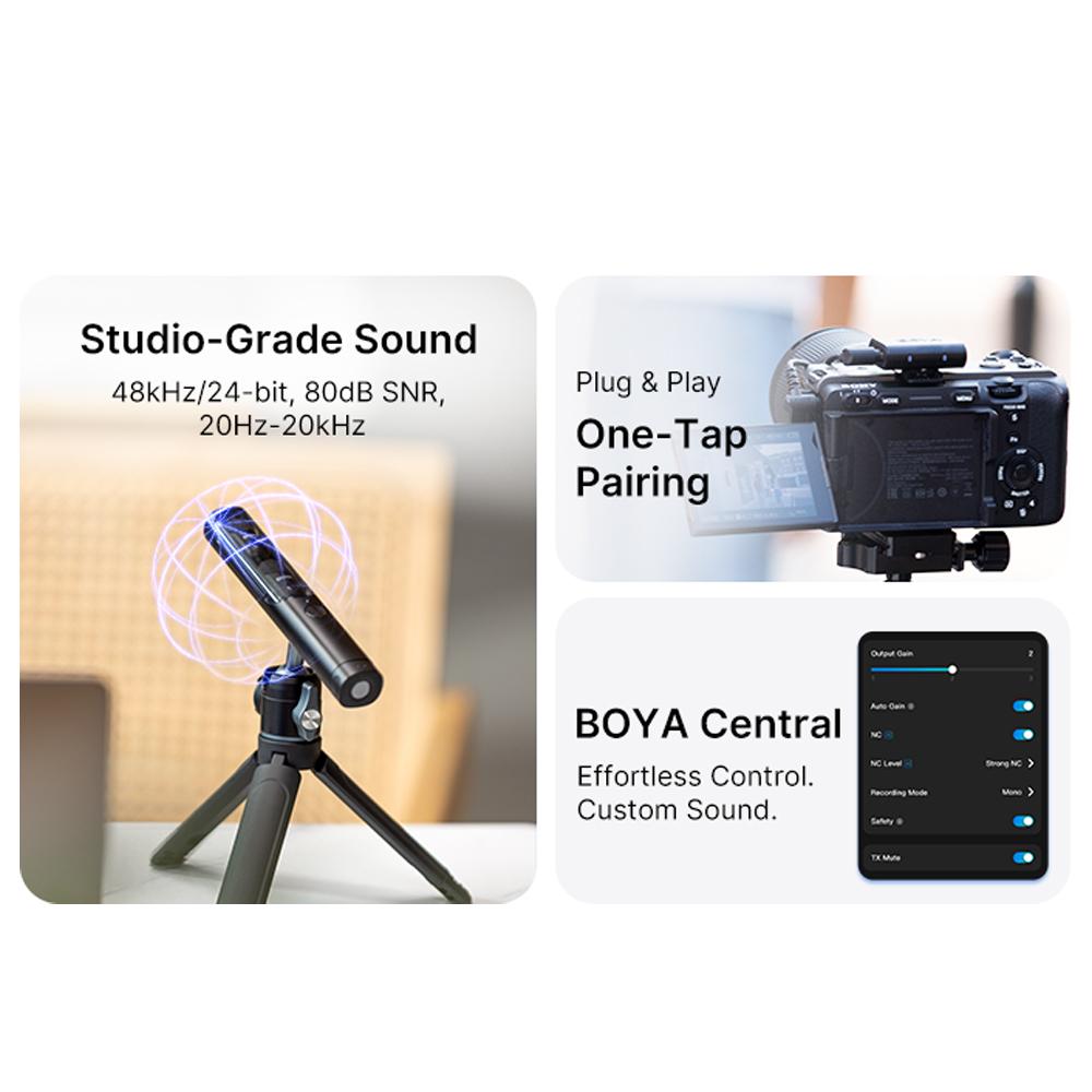 Jual BOYA Magic Wireless Mini Microphone 4 Form-in-1 Mic 7g Lightweight ...