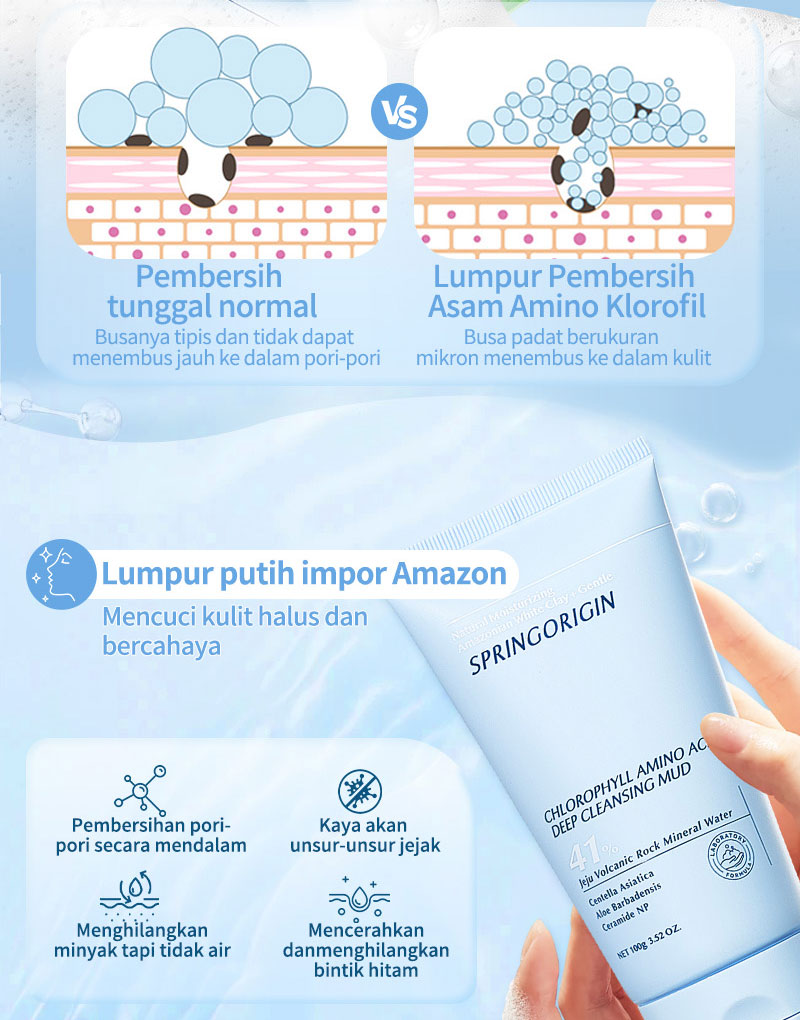 Jual SPRINGORIGIN Chlorophyll Amino Acid Deep Cleansing Mud Facial Wash ...