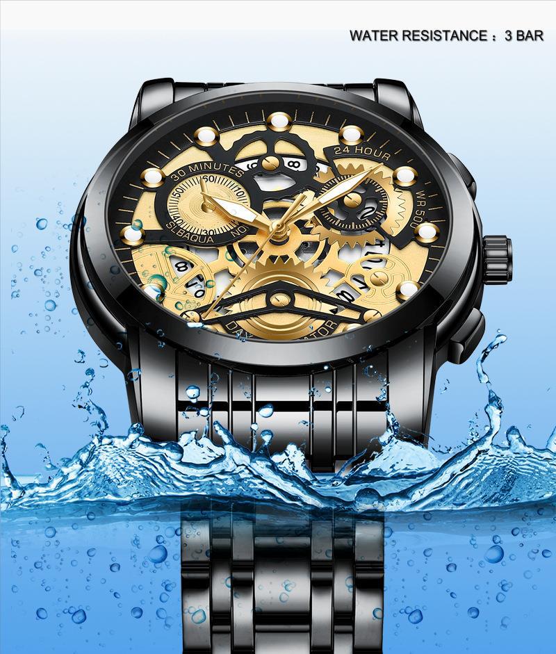 Aokeyo 4088 Jam Tangan Pria Anti Air Original Luxury Stainless Steel（Free  BOX+Kartu）