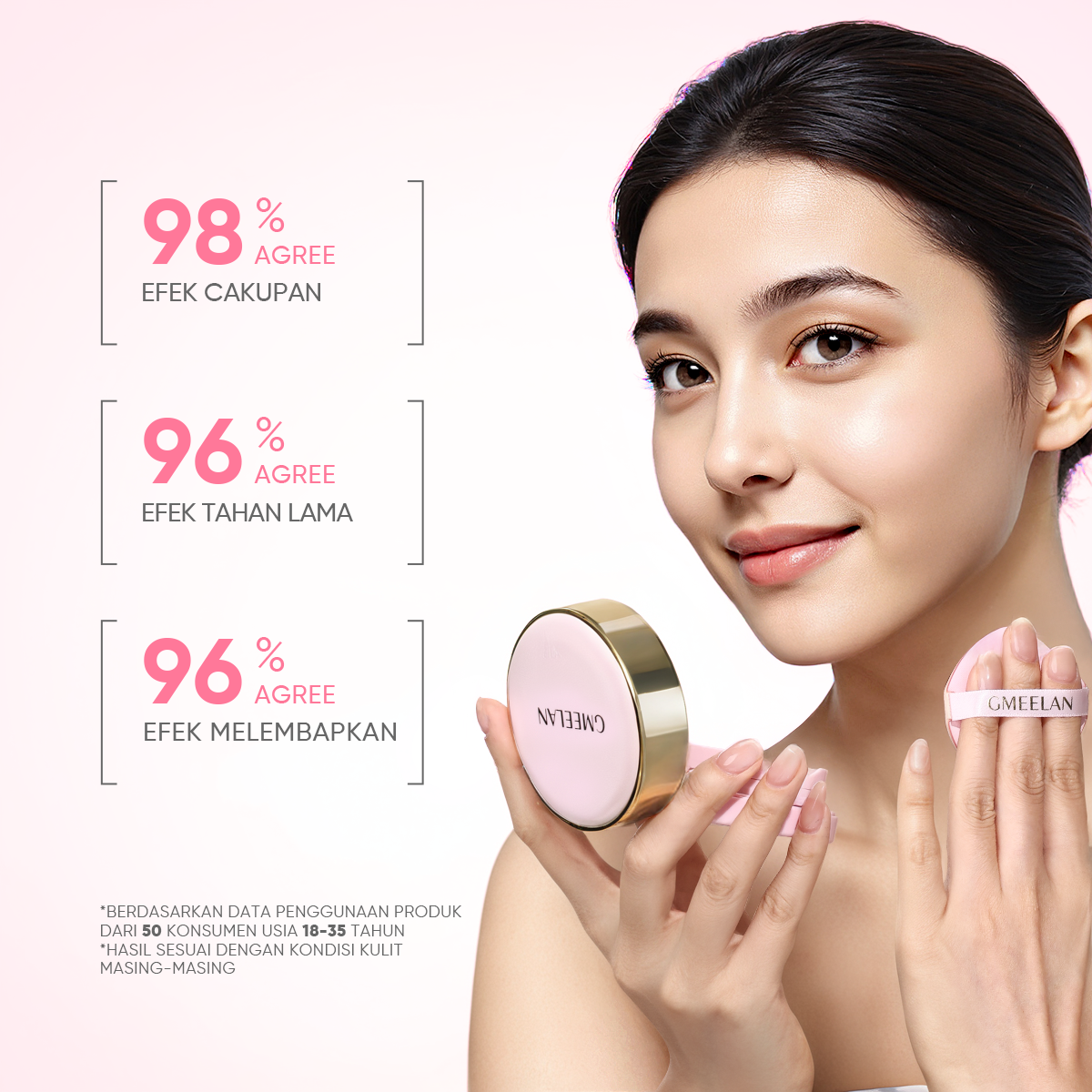 Jual GMEELAN 2in1 High Coverage Cushion Powder Foundation Black Truffle ...