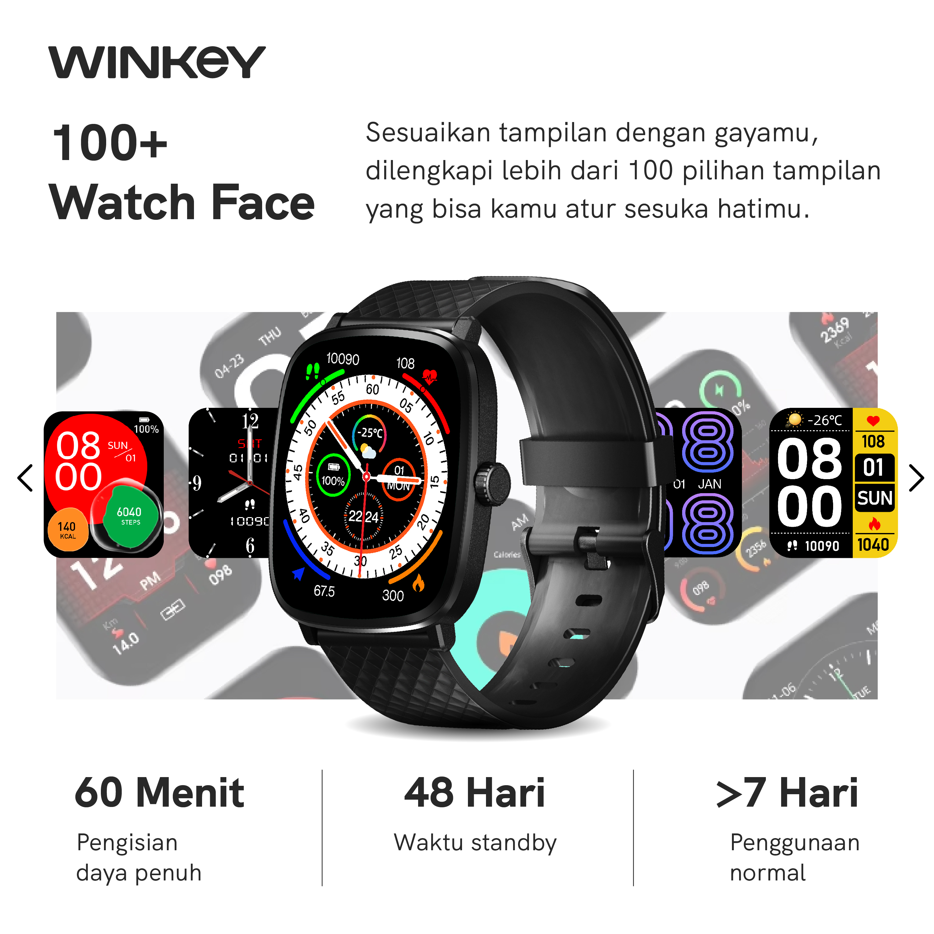 Jual WINKEY Smartwatch Olahraga Cygnus Layar AMOLED Health Monitor ...