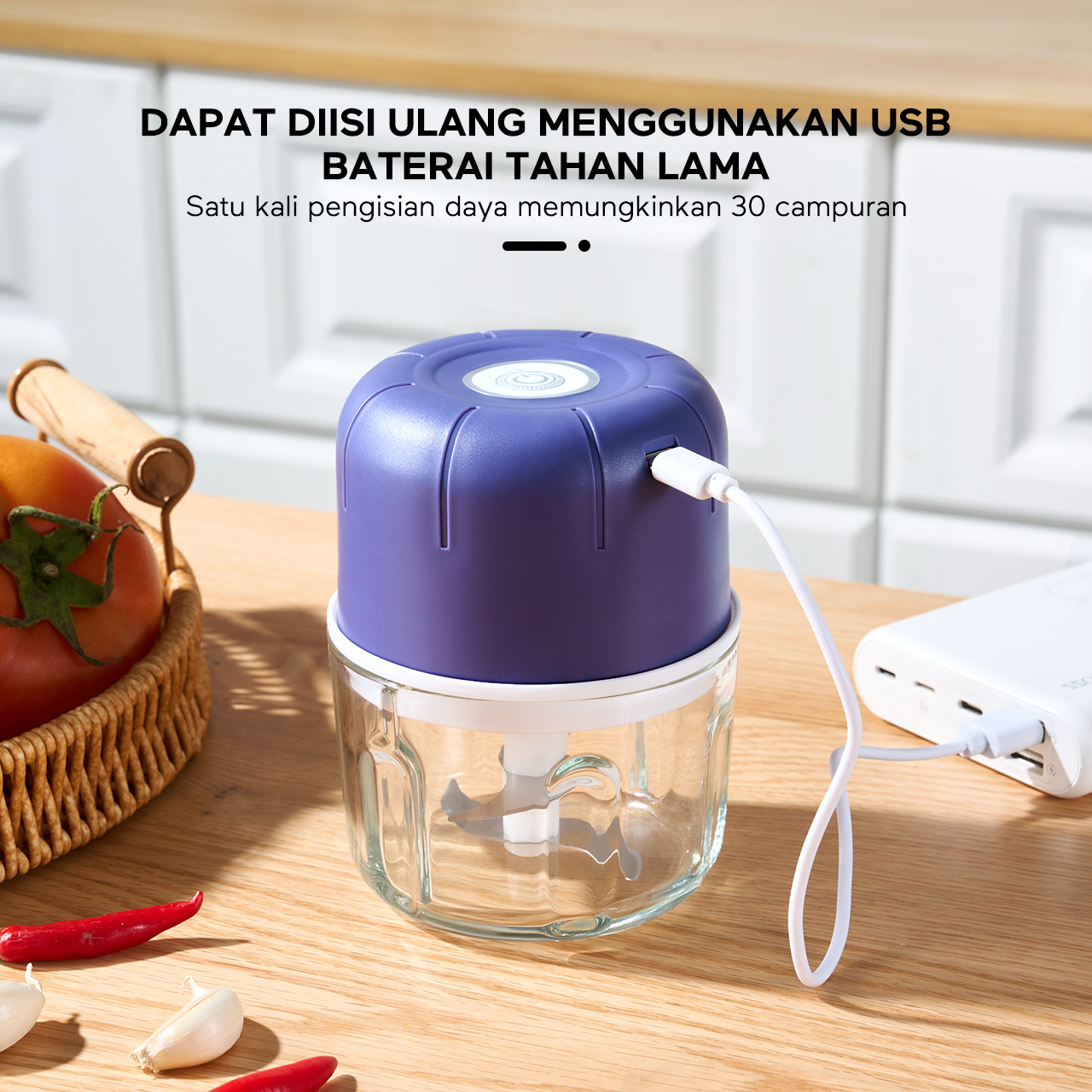 Jual [ecentio surabaya]ecenti 250ml 6 pisauo Food Mini Chopper blender