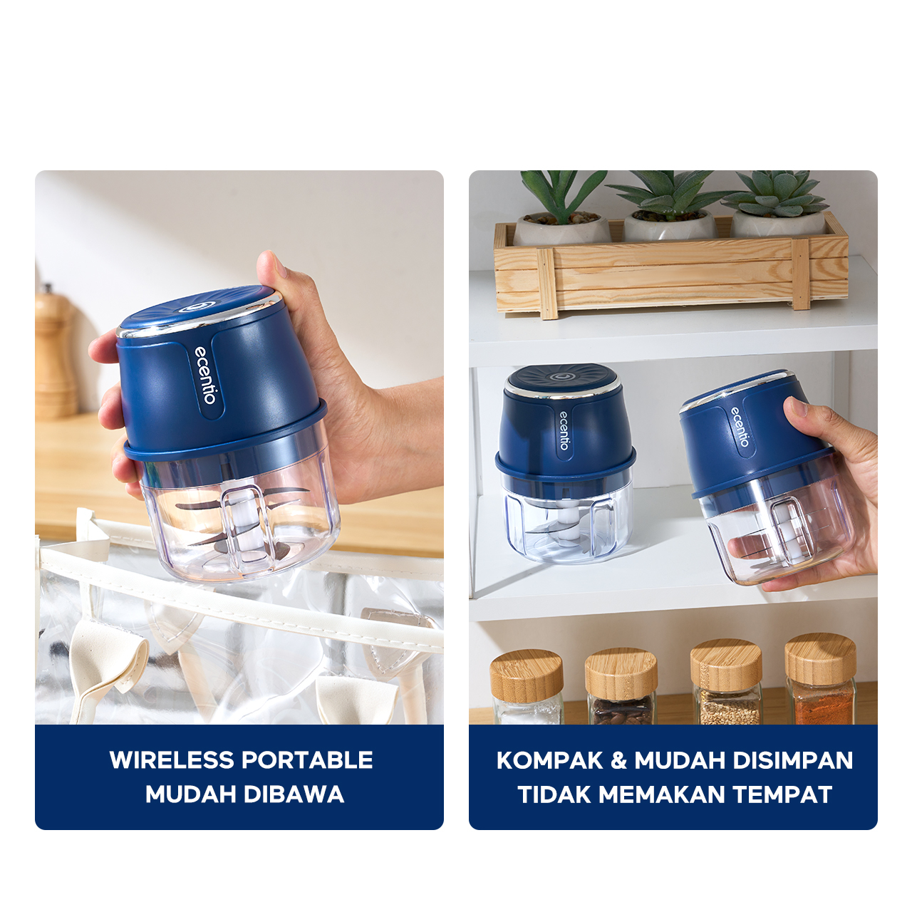Jual 【Best Seller】ecentio 250ml mini Chopper Blender Portable Food ...