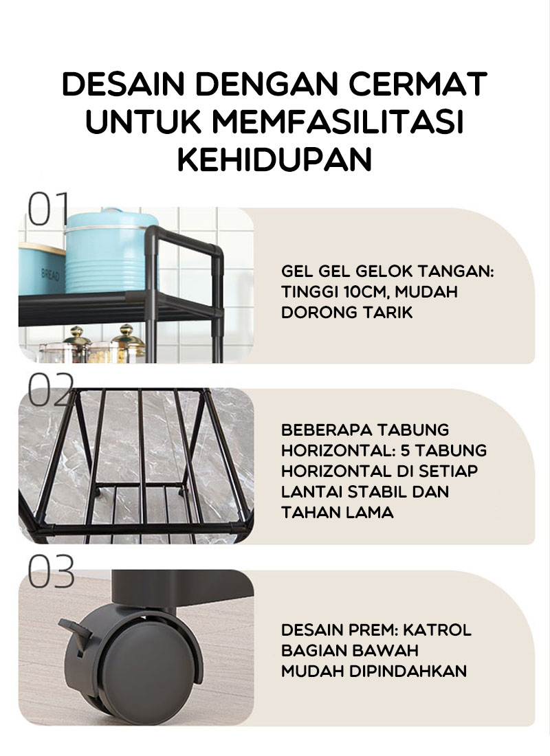 Jual BONBOX Homeliving - Rak Dapur Serbaguna 6 Tingkat Minimalis Besi ...